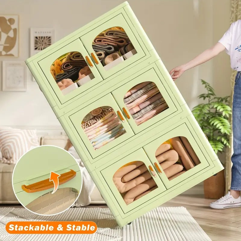 75gal plastic storage bins lids magnetic doors food storage - Temu