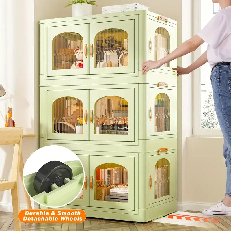 75gal plastic storage bins lids magnetic doors food storage - Temu