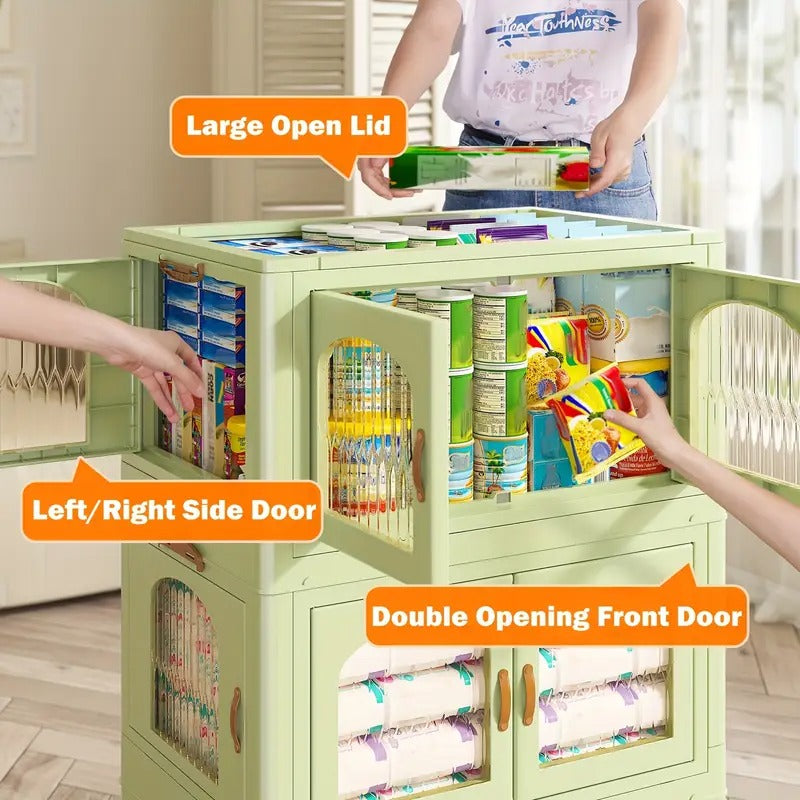 75gal plastic storage bins lids magnetic doors food storage - Temu