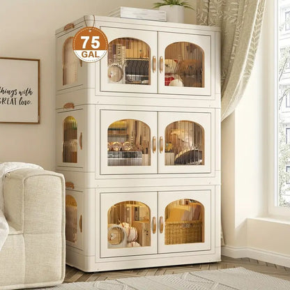 75gal plastic storage bins lids magnetic doors food storage - Temu