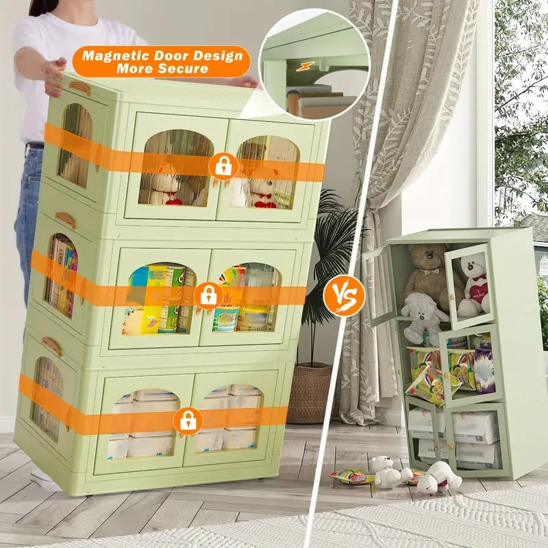 75gal plastic storage bins lids magnetic doors food storage - Temu