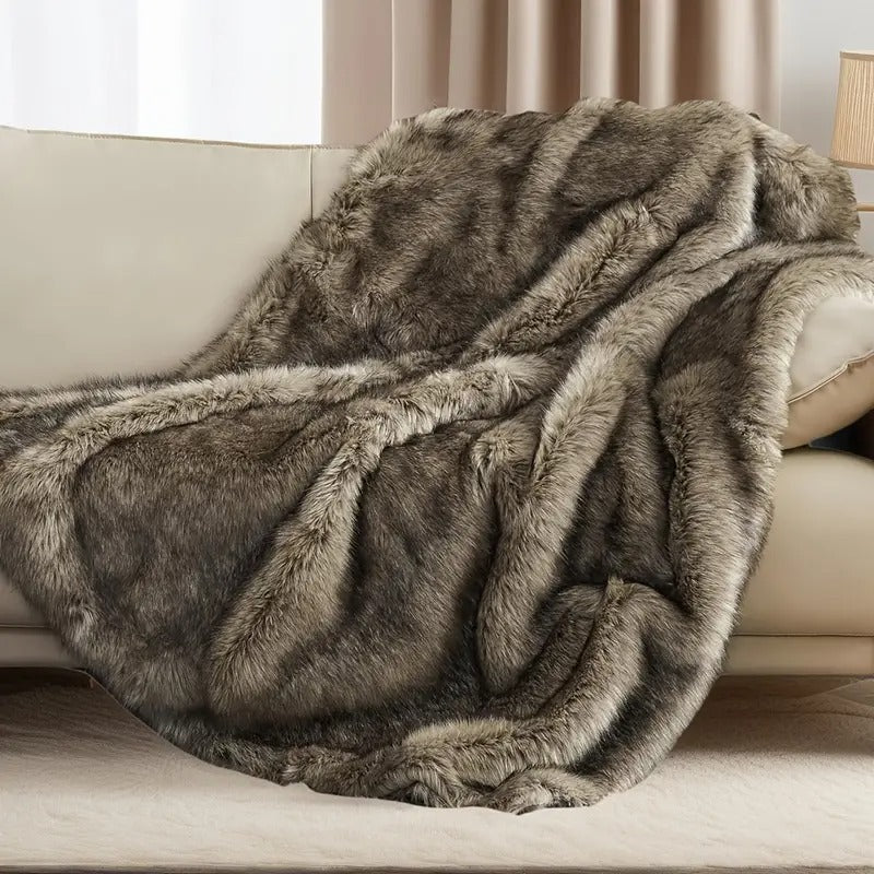 luxury 1000gsm fur throw blanket super soft reversible - Temu