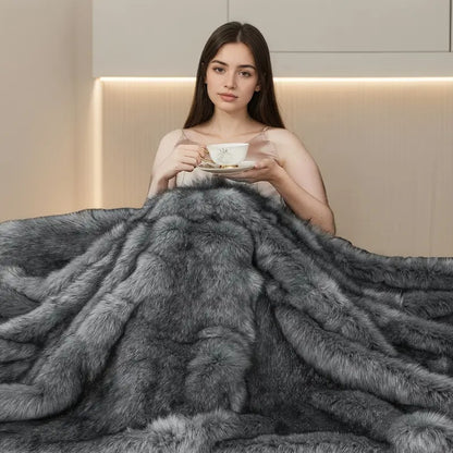 luxury 1000gsm fur throw blanket super soft reversible - Temu